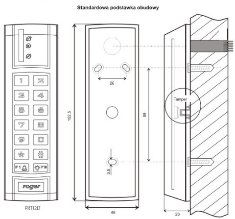 ROGER Czytnik zbliżeniowy ROGER PRT12LT