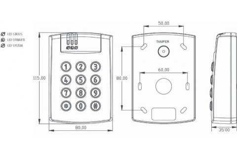 ROGER Czytnik zbliżeniowy ROGER PRT64LT