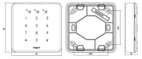 ROGER Czytnik zbliżeniowy ROGER PRT82MF-BK