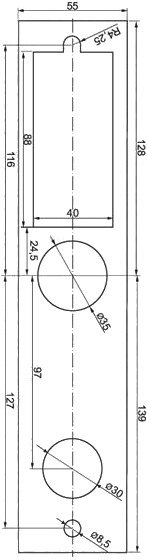 EURA PODKŁADKA EURA ELW-04B9 ułatwiająca montaż szyldów zamków ELH-10B9 i ELH-30B9