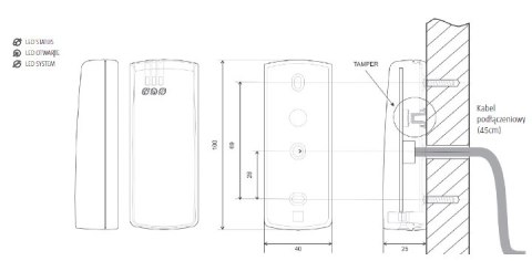 ROGER Czytnik zbliżeniowy ROGER PRT62EM