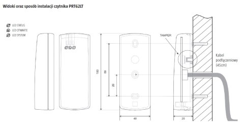 ROGER Czytnik zbliżeniowy ROGER PRT62LT