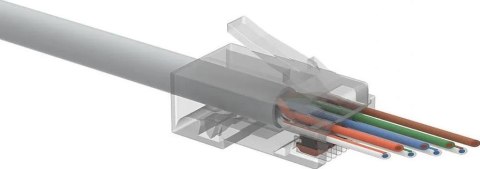 SOLARIX WTYK SIECIOWY KONEKTOR SOLARIX UNIWERSALNY EASY RJ45 CAT.6 UTP PRZELOTOWY SXRJ45-6-UTP-EASY 100szt