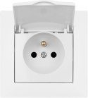 VCX Gniazdo pojedyncze z klapką i uziemieniem VCX WESA LC 52 Biały