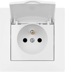 VCX Gniazdo pojedyncze z klapką i uziemieniem VCX WESA LC 52 Biały